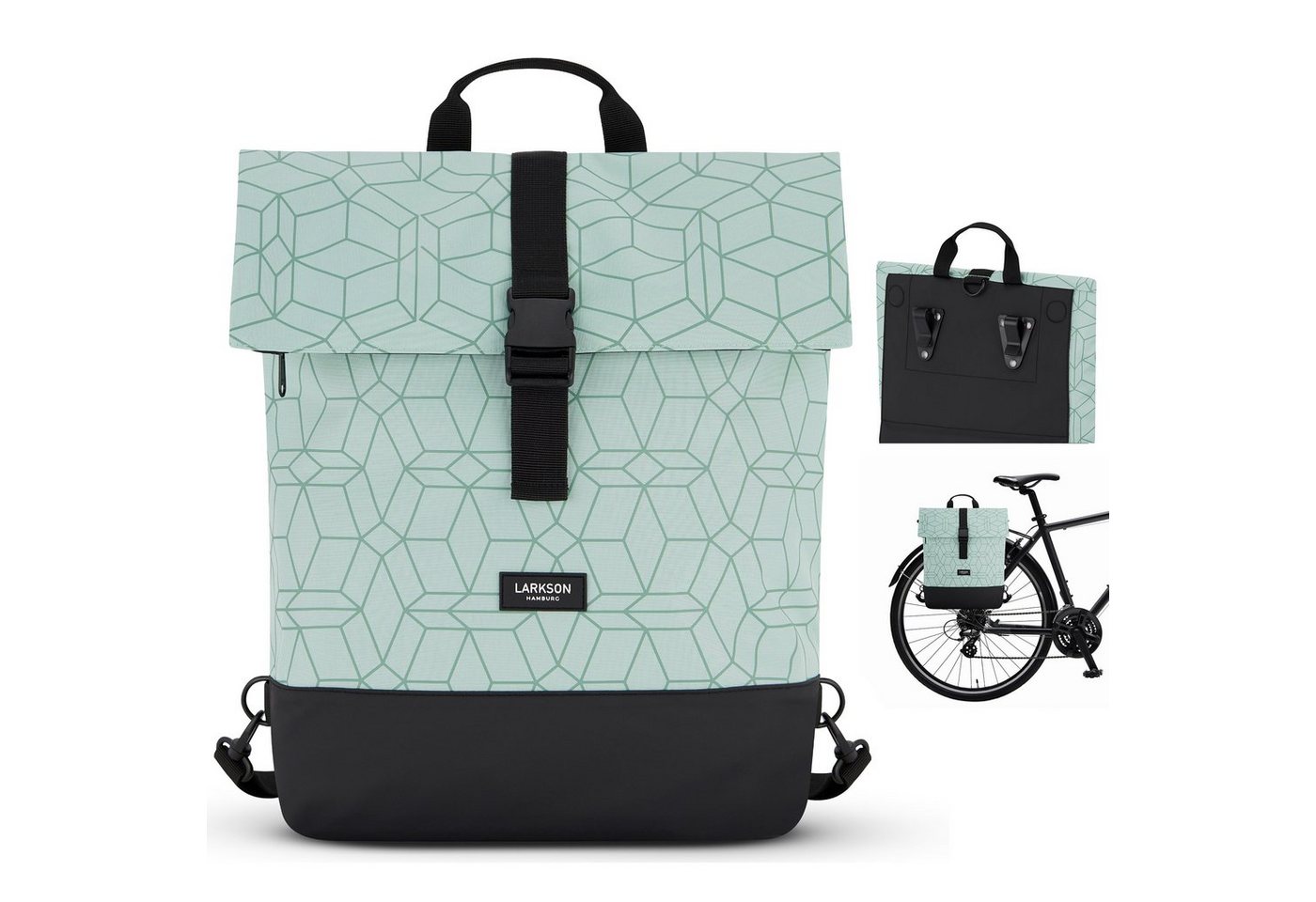 LARKSON Fahrradtasche Tammo Bike Fahrrad Rucksack Gepäckträger, Rucksack und Gepäckträgertasche, Wasserabweisend von LARKSON