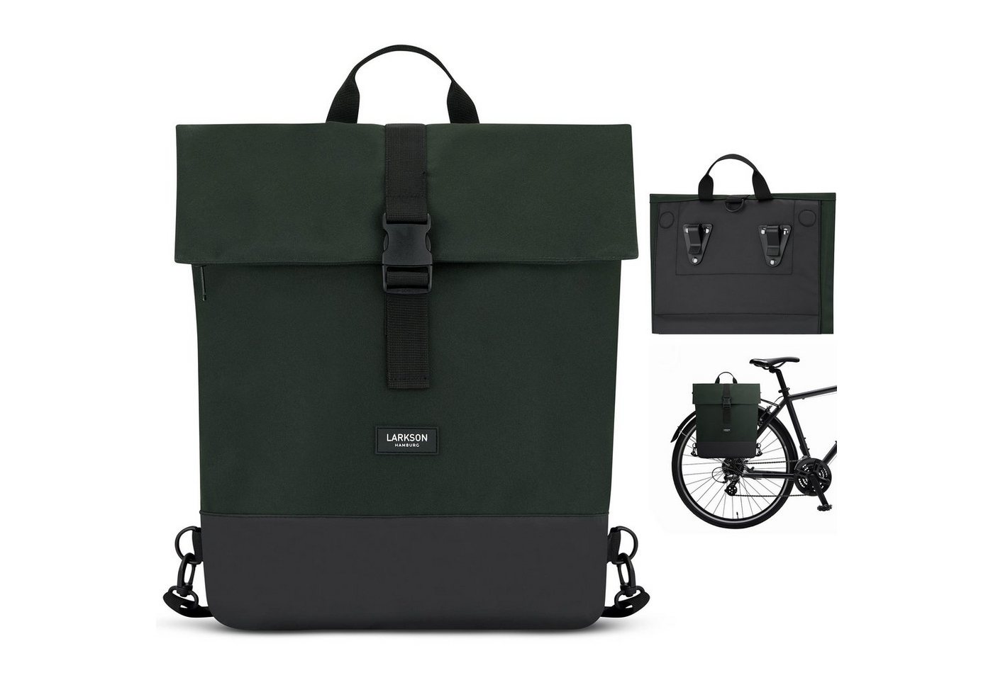 LARKSON Fahrradtasche Tammo Bike Fahrrad Rucksack Gepäckträger, Rucksack und Gepäckträgertasche, Wasserabweisend von LARKSON