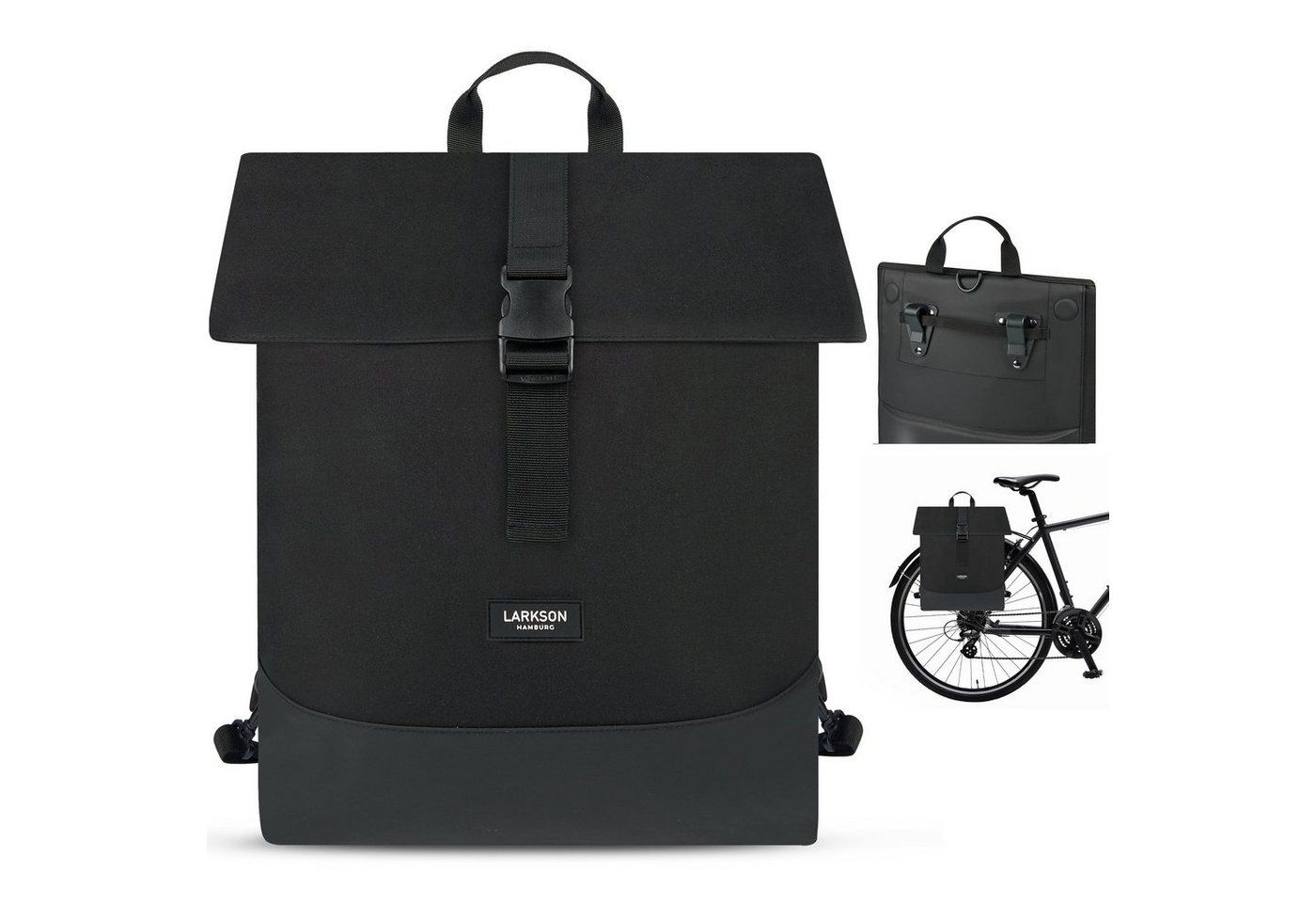 LARKSON Fahrradtasche Tammo Bike Fahrrad Rucksack Gepäckträger, Rucksack und Gepäckträgertasche, Wasserabweisend von LARKSON