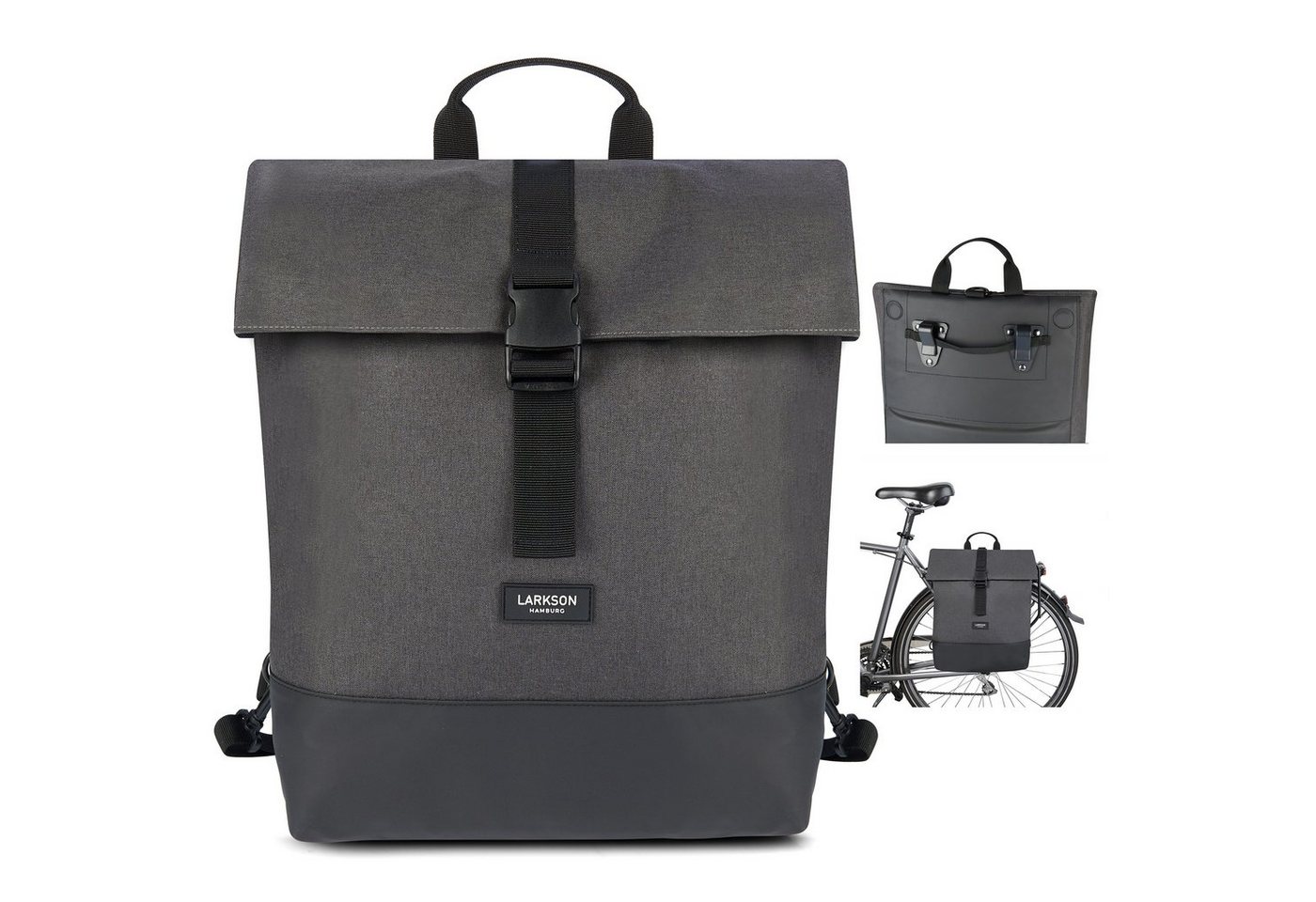 LARKSON Fahrradtasche Tammo Bike Fahrrad Rucksack Gepäckträger, Rucksack und Gepäckträgertasche, Wasserabweisend von LARKSON