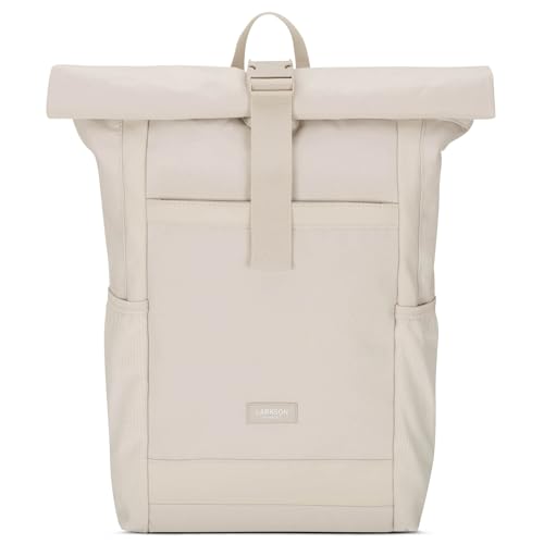 LARKSON Rolltop Rucksack Damen Groß Beige - No 2 - Daypack für Schule, Uni, Fahrrad - 16 Zoll Laptop Fach für Arbeit - Nachhaltig - Anti-Diebstahl - Wasserabweisend LARKSON Rolltop Rucksack Damen Groß Beige - No 2 - Daypack für Schule, Uni, Fahrrad - 16 Zoll Laptop Fach für Arbeit - Nachhaltig - Anti-Diebstahl - Wasserabweisend von LARKSON