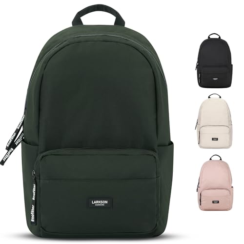 LARKSON Schulrucksack Mädchen & Jungen Teenager Dunkelgrün - No 3 - Rucksack Damen & Herren für Schule - 16" Laptopfach - Aus Recyceltem PET - Wasserabweisend LARKSON Schulrucksack Mädchen & Jungen Teenager Dunkelgrün - No 3 - Rucksack Damen & Herren für Schule - 16" Laptopfach - Aus Recyceltem PET - Wasserabweisend von LARKSON