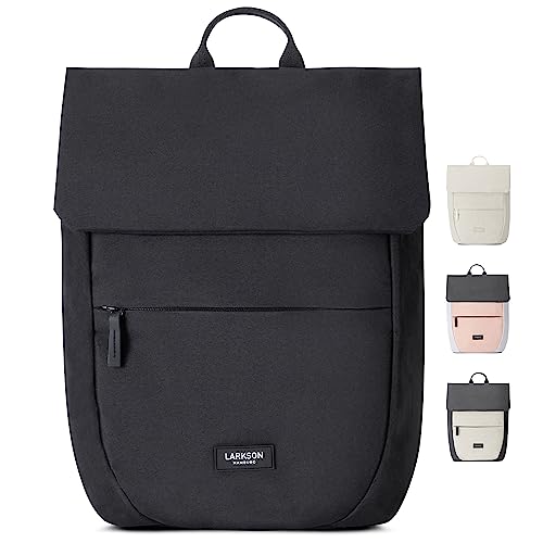 LARKSON Rucksack Damen Klein Schwarz - Ronja - Moderner Tagesrucksack mit Laptopfach für Uni Business City - 10L - Nachhaltig - Wasserabweisend LARKSON Rucksack Damen Klein Schwarz - Ronja - Moderner Tagesrucksack mit Laptopfach für Uni Business City - 10L - Nachhaltig - Wasserabweisend von LARKSON