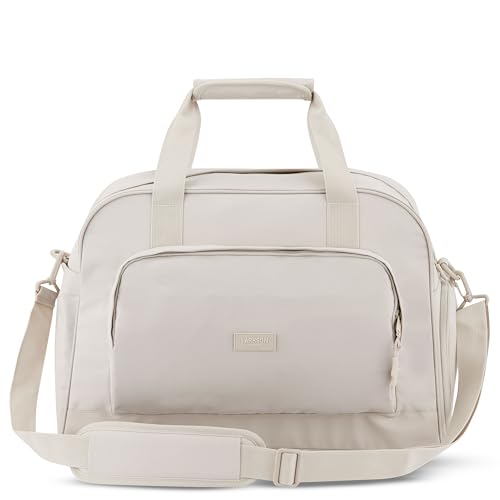Larkson Weekender Damen & Herren Beige - Finja Large - Stylische Reisetasche Handgepäck mit Schuhfach - Travel Bag aus Recyceltem PET - Wasserabweisend Larkson Weekender Damen & Herren Beige - Finja Large - Stylische Reisetasche Handgepäck mit Schuhfach - Travel Bag aus Recyceltem PET - Wasserabweisend von LARKSON