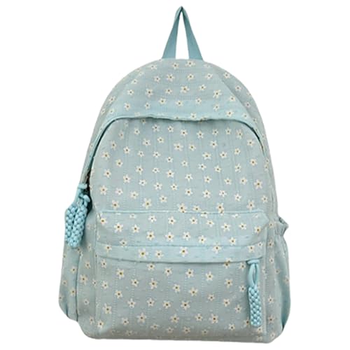 Rucksack Blumenmuster Studenten Schule Preppy Rucksack Lässige Tagesrucksäcke Große Kapazität Ästhetischer Rucksack von LARUISEE