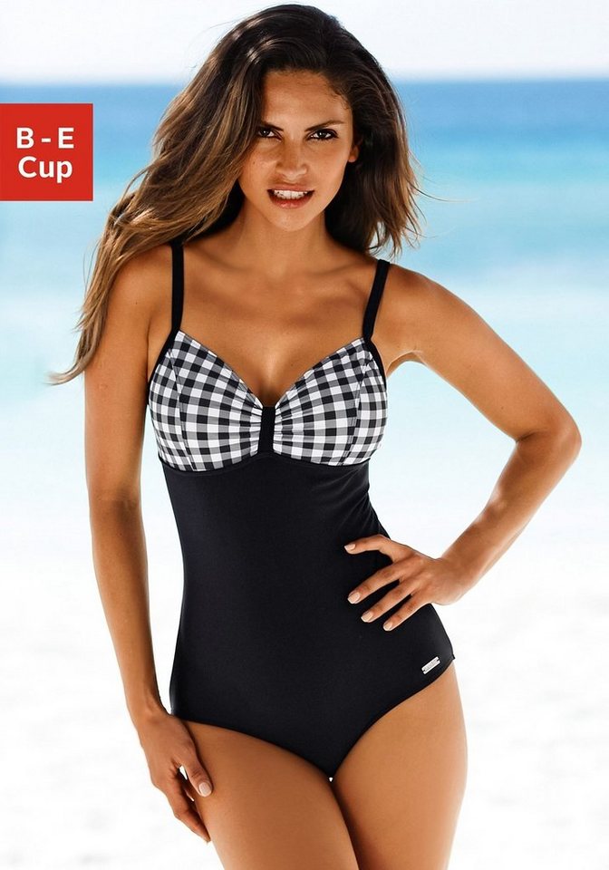 LASCANA Badeanzug mit schwarz-weißen Kontrastdetails und Shaping-Effekt LASCANA Badeanzug mit schwarz-weißen Kontrastdetails und Shaping-Effekt von LASCANA
