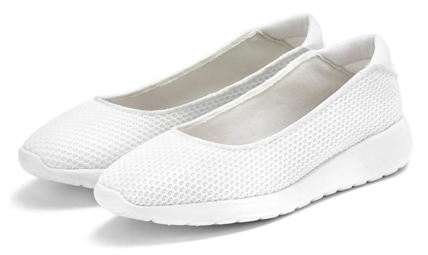 LASCANA Sneaker Ballerinas, Ballerina Freizeitschuh, Slipper, Halbschuh, Sneaker Slip-In, leichte Mesh-Optik von LASCANA