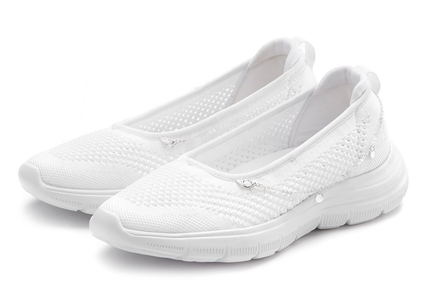 LASCANA Slip-On-Sneaker Sneaker mit Ketten-Element, Slipper, Ballerina, Halbschuhe VEGAN von LASCANA