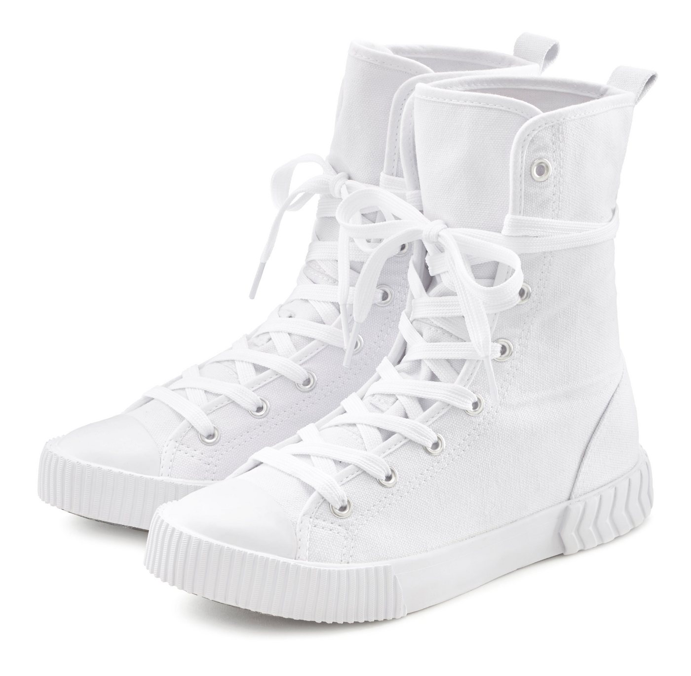 LASCANA Stiefelette im Combat Look, High Top Sneaker, Schnürschuh, Textil-Boots LASCANA Stiefelette im Combat Look, High Top Sneaker, Schnürschuh, Textil-Boots von LASCANA