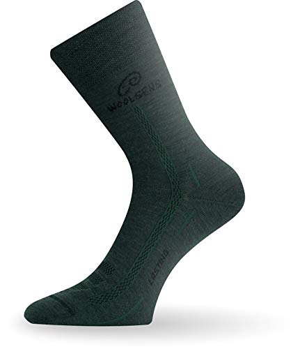 Lasting Herren Trekking Merino WLS Socke, dunkelgrün, L von LASTING SPORT