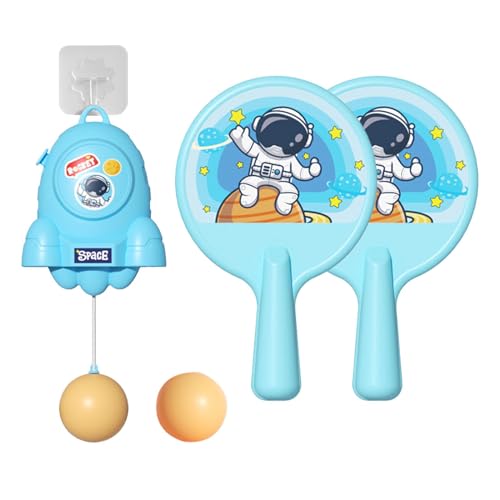 Tischtennis-Trainer-Set – hängender Tischtennis-Trainer | Tischtennistrainer Paddeltrainer | Tischtennis-Trainingsset | Tischtennis-Trainer-Set mit verstellbaren Aufhängen für Kinder, jung und Mädc von LATAFA