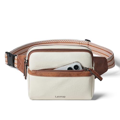 LATMAP Bauchtasche Damen Klein,Crossbody Bag Damen PU Leder diebstahlsichere Tasche Wasserdicht Gürteltasche Damen Hüfttasche Damen für Outdoorsport,Reisen,Radfahren,Beige LATMAP Bauchtasche Damen Klein,Crossbody Bag Damen PU Leder diebstahlsichere Tasche Wasserdicht Gürteltasche Damen Hüfttasche Damen für Outdoorsport,Reisen,Radfahren,Beige von LATMAP