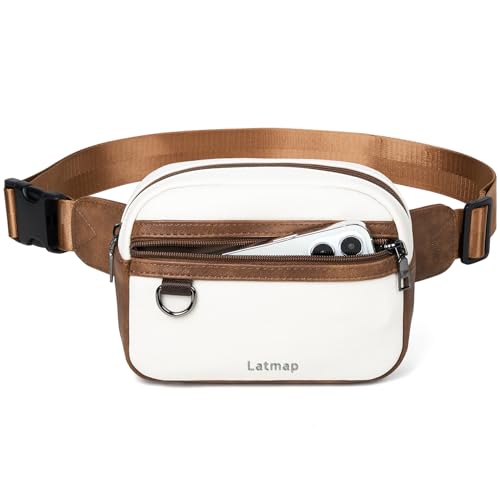 LATMAP 3L Bauchtasche Damen Beige, Crossbody Bag Damen PU Leder Hüfttasche Stylisch Brusttasche Wasserabweisend diebstahlsichere Tasche mit Gurt umhängetaschen Damen für Sport Outdoor Festival Reisen LATMAP 3L Bauchtasche Damen Beige, Crossbody Bag Damen PU Leder Hüfttasche Stylisch Brusttasche Wasserabweisend diebstahlsichere Tasche mit Gurt umhängetaschen Damen für Sport Outdoor Festival Reisen von LATMAP