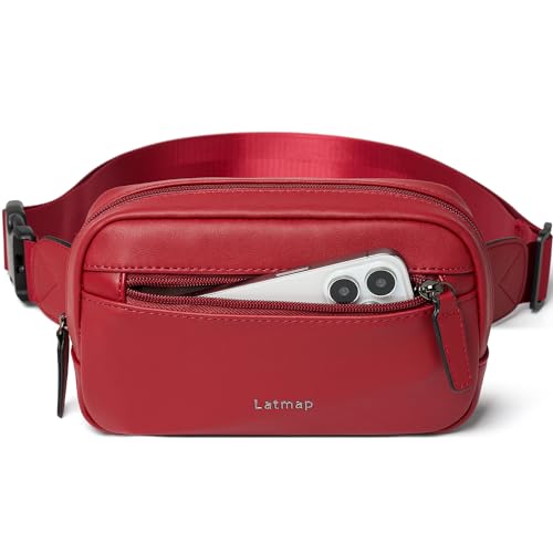 LATMAP Bauchtasche Damen,Crossbody Bag Damen PU Leder Bauchtasche Damen klein Wasserdicht Gürteltasche Damen diebstahlsicher Hüfttasche Damen für Outdoorsport,Reisen,Radfahren,Rot LATMAP Bauchtasche Damen,Crossbody Bag Damen PU Leder Bauchtasche Damen klein Wasserdicht Gürteltasche Damen diebstahlsicher Hüfttasche Damen für Outdoorsport,Reisen,Radfahren,Rot von LATMAP