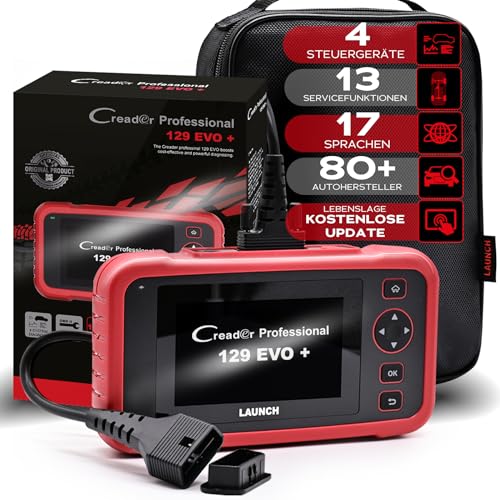 LAUNCH Europe CRP 129 EVO+ OBD2 Diagnosegerät Auto Auslesegerät Kfz-Diagnose EOBD Tester 4 Systemen Motor, ABS, SRS, Automatik Getriebe + 13 Service Funktionen mit Touchscreen WiFi Update/Android von LAUNCH