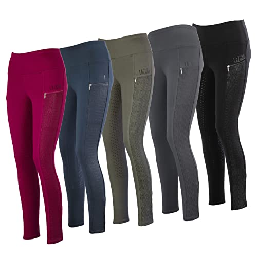 Lazura - Damen Reitleggings Silikon Vollbesatz Diana Nachtblau 46 von Lazura