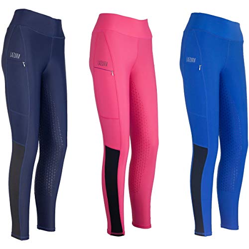 Lazura Damen Reitleggings Silikon Vollbesatz Adventure pink 32/34 von Lazura