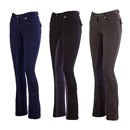 LAZURA Damen Jodhpur Reithose Vollbesatz Comfort Asphalt 42 von LAZURA