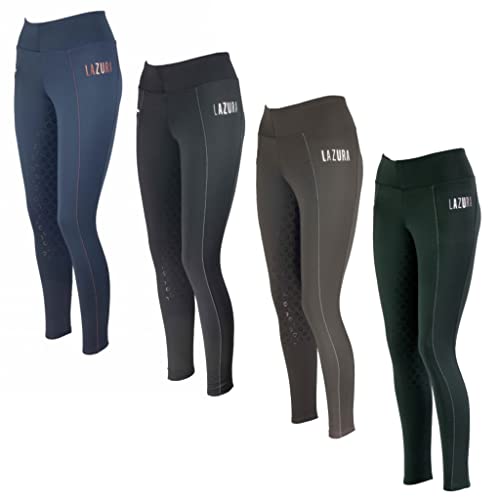 Lazura - Winter-Reitleggings für Damen Lisa | Thermo-Leggings zum Reiten | mit Silikon-Vollbesatz & Handytasche | weiche & atmungsaktive Winter-Reithose | Damen Reitbekleidung in Navy | Größe 44 von Lazura