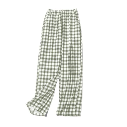 Karierte Pyjamahose Für Damen, Karierte Pyjamahose Aus Baumwolle, Weites Bein Zum Anziehen, Weiche, Bequeme Schlafhose Mit Taschen, Nachtwäsche, Lounge Nachtwäsche, Hose, Grün, M Karierte Pyjamahose Für Damen, Karierte Pyjamahose Aus Baumwolle, Weites Bein Zum Anziehen, Weiche, Bequeme Schlafhose Mit Taschen, Nachtwäsche, Lounge Nachtwäsche, Hose, Grün, M von LApooh