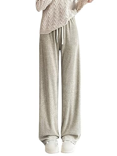 LApooh Damen-Pyjamahose, Flauschige, Bequeme Loungewear-Hose Für Damen, Weite Damen-Loungewear-Hose Mit Kordelzug, Weiche, Weite, Leichte Hose, Khaki, S von LApooh