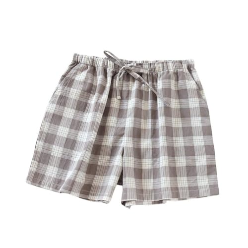 LApooh Kurze Pyjamahose Für Damen Aus Baumwolle, Damen Lounge Hose, Karierte Schlafshorts Für Schlaf, Fitnessstudio, Laufen Mit Taschen Und Kordelzug, Schlafshorts, Pyjama Hose, Grau, M LApooh Kurze Pyjamahose Für Damen Aus Baumwolle, Damen Lounge Hose, Karierte Schlafshorts Für Schlaf, Fitnessstudio, Laufen Mit Taschen Und Kordelzug, Schlafshorts, Pyjama Hose, Grau, M von LApooh