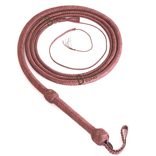 LB's Whip Bull Peitsche, 06 Fuß, 12 Stränge, Paracord, Nylon, Bullpeitsche, Leder und Nackenrolle innen, Indiana Jones Braun von LB's Whip