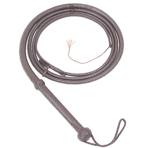 LB's Whip Indiana Jones Style Bullpeitsche, echtes Rindsleder, 1,8 m, 3 m, geflochten, Dunkelbraun, Dunkelbraun, Foot LB's Whip Indiana Jones Style Bullpeitsche, echtes Rindsleder, 1,8 m, 3 m, geflochten, Dunkelbraun, Dunkelbraun, Foot von LB's Whip