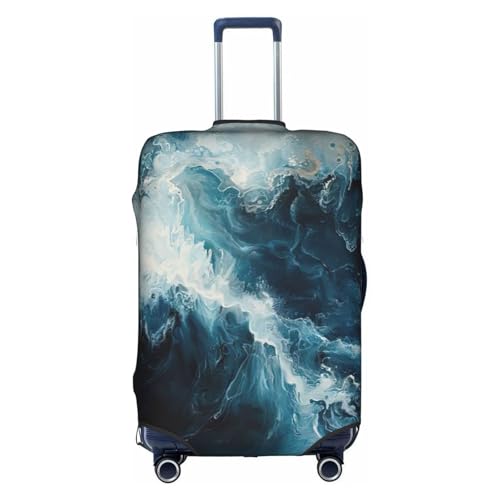 LBRYVTCE Within The Tides Print Fashion Design Travel Luggage Protective Covers Washable Polyester Suitcase Cover, weiß, L von LBRYVTCE