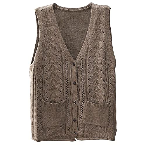 Ärmellose Strickweste Damen,Damen V-Ausschnitt Pullover Weste Retro Khaki Einfarbig Kurzer Cardigan Mantel Hohle Drehtasche Locker Ärmellos Strickwesten Weste Preppy Style Jumper Uniform Tank Top, Ärmellose Strickweste Damen,Damen V-Ausschnitt Pullover Weste Retro Khaki Einfarbig Kurzer Cardigan Mantel Hohle Drehtasche Locker Ärmellos Strickwesten Weste Preppy Style Jumper Uniform Tank Top, von LCDIUDIU