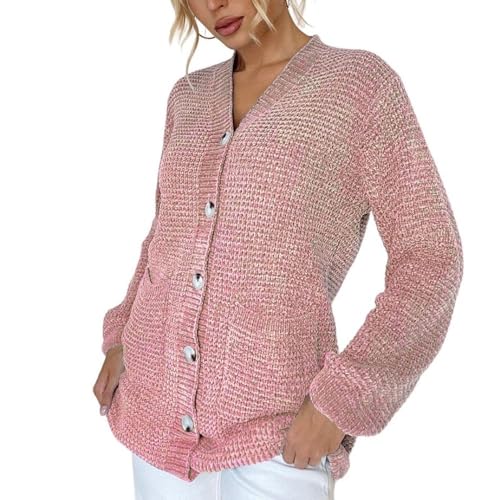 Damen-Strickjacken Mit V-Ausschnitt Langärmelige Chenille-Strickjacken Pullovermantel Offene Knöpfe Vorne Damen-Strickjacken Herbst-Winter Weich Warm Strickjacke Pullover Oberteile Rosa Einheitsgr Damen-Strickjacken Mit V-Ausschnitt Langärmelige Chenille-Strickjacken Pullovermantel Offene Knöpfe Vorne Damen-Strickjacken Herbst-Winter Weich Warm Strickjacke Pullover Oberteile Rosa Einheitsgr von LCDIUDIU