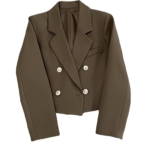 Kostüme & Blazer Für Damen,Hellgrüner, Kurz Geschnittener Zweireihiger Blazer Für Damen, Lässiger Cardigan-Mantel Mit Offener Vorderseite, Langärmlig, Eleganter Charm-Arbeitsanzug, Jacken, Bü Kostüme & Blazer Für Damen,Hellgrüner, Kurz Geschnittener Zweireihiger Blazer Für Damen, Lässiger Cardigan-Mantel Mit Offener Vorderseite, Langärmlig, Eleganter Charm-Arbeitsanzug, Jacken, Bü von LCDIUDIU