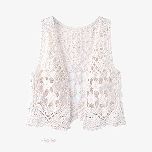 LCDIUDIU Pullunder Damen Ärmellos,Strickweste Damen Ärmellos,Damen Blume Gehäkelte Weste Vintage Beige V-Ausschnitt Hohle Raute Ärmellos Vorne Offen Kurze Weste Schal Strickjacke Strick Boho Hippie LCDIUDIU Pullunder Damen Ärmellos,Strickweste Damen Ärmellos,Damen Blume Gehäkelte Weste Vintage Beige V-Ausschnitt Hohle Raute Ärmellos Vorne Offen Kurze Weste Schal Strickjacke Strick Boho Hippie von LCDIUDIU