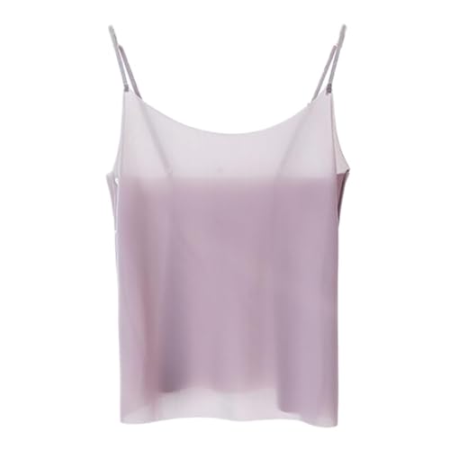 LCDIUDIU Ultradünne,Durchsichtige,Ärmellose Camisole Tops für Damen,Rotes,Einfarbiges,Rundhalsförmiges,Verstellbare Schultergurte,Sexy,Schmal Geschnittenes Crop Tank Top,Sommer Bottom Shirt,Cami von LCDIUDIU