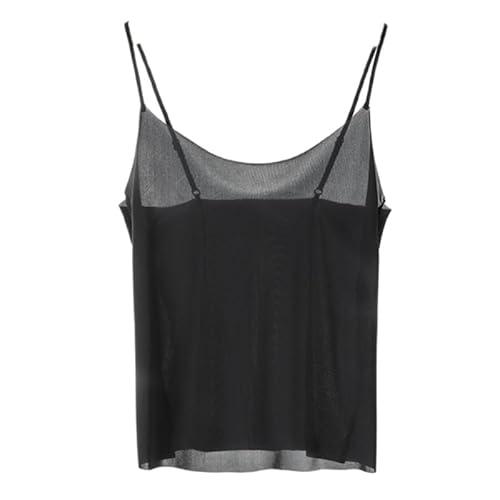 LCDIUDIU Ultradünne,Durchsichtige,Ärmellose Camisole Tops für Damen,Rotes,Schlichtes,Rundhalsförmiges,Verstellbare Schultergurte,Sexy,Schmal Geschnittenes Crop Tank Top,Sommer Bottom Shirt,Cami von LCDIUDIU