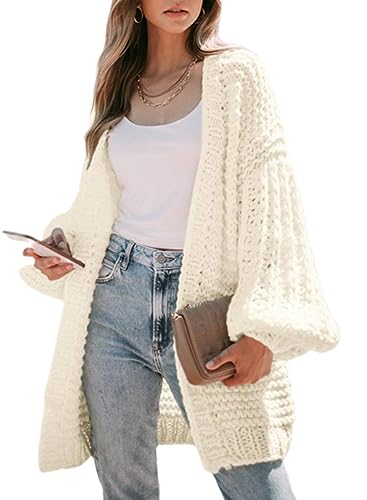Lange Strickjacken Für Damen Gehäkelte Übergroße Strickjacke Damen-Strickjacke Mit Ballonärmeln Elegante Strickjacke Mit Offener Vorderseite Grobe Strickjacke Weicher Herbst- Und Wintermantel W Lange Strickjacken Für Damen Gehäkelte Übergroße Strickjacke Damen-Strickjacke Mit Ballonärmeln Elegante Strickjacke Mit Offener Vorderseite Grobe Strickjacke Weicher Herbst- Und Wintermantel W von LCDIUDIU