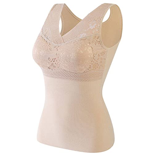 Onderhemd Voor Dames,Damen-Shapewear-Unterhemd Aus Spitze, Warmer, Wollähnlicher Rippkorsett-Unterhemd, Tanktop Mit Cups, Nahtloses Leibchen, Thermo-Unterwäsche, Träger-Bh, Formendes Hemd, Dameno Onderhemd Voor Dames,Damen-Shapewear-Unterhemd Aus Spitze, Warmer, Wollähnlicher Rippkorsett-Unterhemd, Tanktop Mit Cups, Nahtloses Leibchen, Thermo-Unterwäsche, Träger-Bh, Formendes Hemd, Dameno von LCDIUDIU