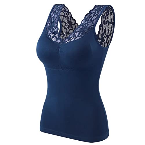 Onderhemd Voor Dames,Shapewear-Unterhemd Für Frauen Blaues Spitzen-Korsett-Fleece Warmes Unterhemd-Tanktop Mit Brustpolster Leibchen Thermo-Unterwäsche Durchsichtiger Träger-Bh Formendes Hemd Dam Onderhemd Voor Dames,Shapewear-Unterhemd Für Frauen Blaues Spitzen-Korsett-Fleece Warmes Unterhemd-Tanktop Mit Brustpolster Leibchen Thermo-Unterwäsche Durchsichtiger Träger-Bh Formendes Hemd Dam von LCDIUDIU