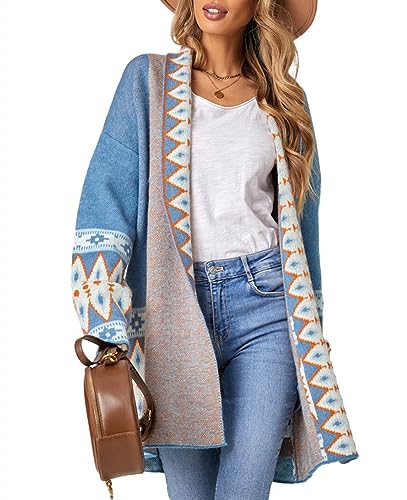 Pullover & Strickjacken Für Damen,Langer Grobstrickpullover Für Damen, Strickjacke, Wolle, Strickmantel, Azteken-Ethno-Druck, Lange Ärmel, Vorne Offen, Strickjacke, Verdickte Strick-Oberbekleidun Pullover & Strickjacken Für Damen,Langer Grobstrickpullover Für Damen, Strickjacke, Wolle, Strickmantel, Azteken-Ethno-Druck, Lange Ärmel, Vorne Offen, Strickjacke, Verdickte Strick-Oberbekleidun von LCDIUDIU