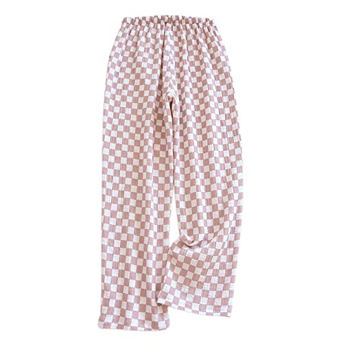 Pyjamahose Damen,Cotton Damen Plaid Pyjama Bottoms Fashion Checkerboard Print Schlafhose Sommer Weich Gemütlich Stretch Kordelzug Hose Mit Weitem Bein Lounge Hose Home Wear Nachtwäsche,Pink,L Pyjamahose Damen,Cotton Damen Plaid Pyjama Bottoms Fashion Checkerboard Print Schlafhose Sommer Weich Gemütlich Stretch Kordelzug Hose Mit Weitem Bein Lounge Hose Home Wear Nachtwäsche,Pink,L von LCDIUDIU