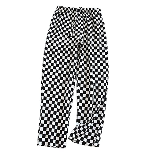 Pyjamahose Damen Lang,Cotton Damen Plaid Pyjama Bottoms Mode Schachbrettmuster Schlafhose Sommer Weich Gemütlich Stretch Kordelzug Hose Mit Weitem Bein Lounge Hose Home Wear Nachtwäsche,Schwarz,M Pyjamahose Damen Lang,Cotton Damen Plaid Pyjama Bottoms Mode Schachbrettmuster Schlafhose Sommer Weich Gemütlich Stretch Kordelzug Hose Mit Weitem Bein Lounge Hose Home Wear Nachtwäsche,Schwarz,M von LCDIUDIU