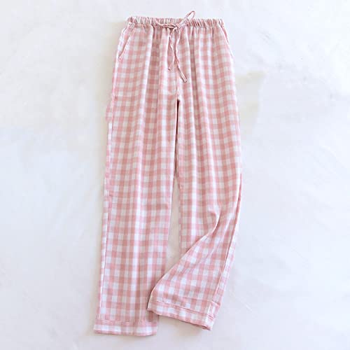 Pyjamahose Damen Lang,Damen Karierte Pyjamahose Mode Lose Baumwolle Rosa Karierter Druck Schlafhose Frühling Weich Gemütlich Stretch Kordelzug Hose Mit Weitem Bein Lounge Home Wear Nachtwäsche,L Pyjamahose Damen Lang,Damen Karierte Pyjamahose Mode Lose Baumwolle Rosa Karierter Druck Schlafhose Frühling Weich Gemütlich Stretch Kordelzug Hose Mit Weitem Bein Lounge Home Wear Nachtwäsche,L von LCDIUDIU