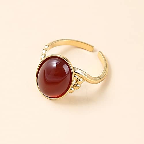 Ring Damen, Goldener Eingelegter Ovaler Natürlicher Roter Onyx-Stein Luxus Verstellbarer Offener Knöchel-Endstück-Ring-Finger-Gelenk-Ring-Schmucksache-Geschenk Für Frauen-Dame-Mädchen-Hochzeit Ring Damen, Goldener Eingelegter Ovaler Natürlicher Roter Onyx-Stein Luxus Verstellbarer Offener Knöchel-Endstück-Ring-Finger-Gelenk-Ring-Schmucksache-Geschenk Für Frauen-Dame-Mädchen-Hochzeit von LCDIUDIU