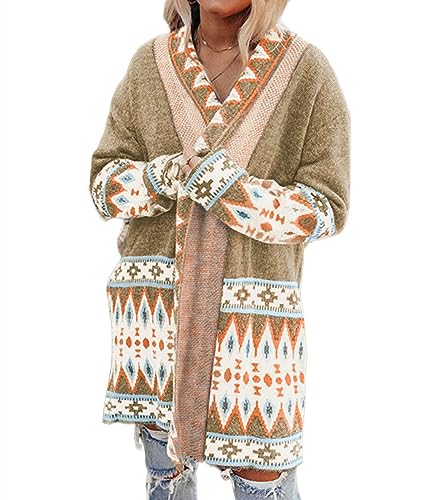 Strickjacke Damen Grobstrick,Langer Damen-Pullover Aus Grobem Strick, Strickjacke, Wolle, Strickmantel, Azteken-Ethno-Druck, Lange Ärmel, Vorne Offen, Strickjacke, Verdickte Strick-Oberbekleidung, Strickjacke Damen Grobstrick,Langer Damen-Pullover Aus Grobem Strick, Strickjacke, Wolle, Strickmantel, Azteken-Ethno-Druck, Lange Ärmel, Vorne Offen, Strickjacke, Verdickte Strick-Oberbekleidung, von LCDIUDIU