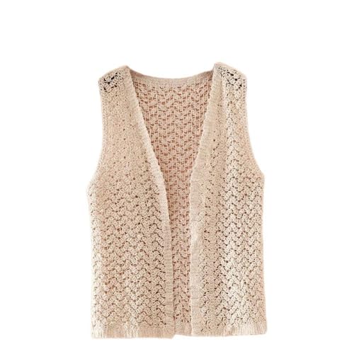 Weste Damen,Strickweste,Häkelweste Für Damen, Retro, Dunkelgrün, Hohl, Ärmellos, Vorne Offen, Kurze Weste, Schal, Strickjacke, Gestrickt, Boho, Hippie, Gilet, Bluse, Sommer-Bikini-Cover-Up, Beige Weste Damen,Strickweste,Häkelweste Für Damen, Retro, Dunkelgrün, Hohl, Ärmellos, Vorne Offen, Kurze Weste, Schal, Strickjacke, Gestrickt, Boho, Hippie, Gilet, Bluse, Sommer-Bikini-Cover-Up, Beige von LCDIUDIU