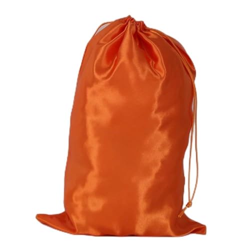 Satin-Aufbewahrungstasche für Perücken oder Bündel, Kordelzug-Tasche für Reiseutensilien, 25 x 35 cm, Orange, 2pc von LCKJLJ