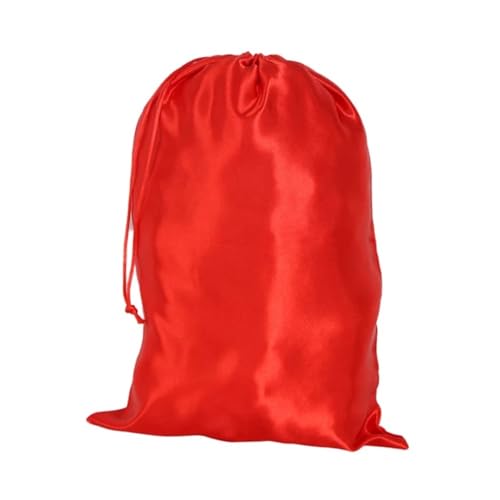 Satin-Aufbewahrungstasche für Perücken oder Bündel, Kordelzug-Tasche für Reiseutensilien, 25 x 35 cm, rot, 2pc von LCKJLJ