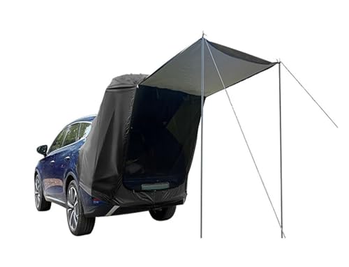 Tunnelzelte Auto-Heckzelt für den Außenbereich, Camping, Picknick, Auto-Heckzelt mit Vordach, Auto-Heckverlängerungszelt, sonnensicher, regenfest, Auto-Heckzelt Eisfischerzelt(Black) von LCQSYE