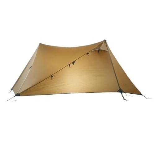 Tunnelzelte Doppelseitig silikonbeschichtetes Doppel-A-Pyramiden-15D-Nylon-Stabloses Camping-Wander-Ultraleichtzelt für den Außenbereich Eisfischerzelt(2p Brown 4S Full) von LCQSYE