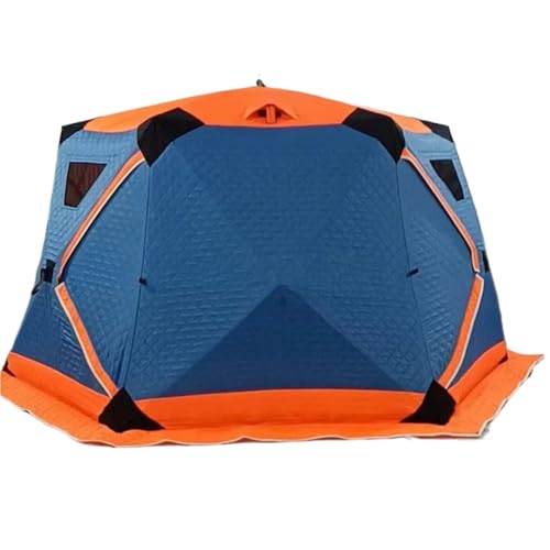 Tunnelzelte Eisangelzelt, isoliertes Eisangelzelt, Outdoor-Campingzelt mit isolierter Schicht Eisfischerzelt(DEEP Blue Orange) von LCQSYE